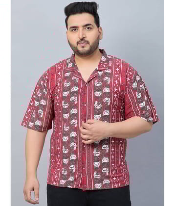 AUSTIVO Cotton Blend Regular Fit Printed Half Sleeves Men's Casual Shirt - Maroon ( Pack of 1 )
