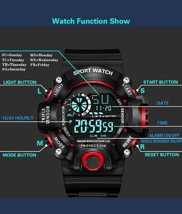 Renaissance Traders - Black PU Digital Men's Watch