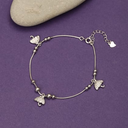 925 Sterling Silver Adjustable Bracelet with Umbrella Charms for Women & Girls