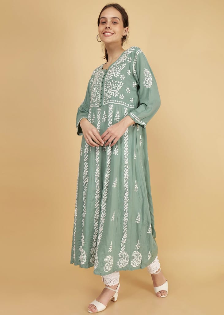 Modal Green Anarkali Kurta/ Gown