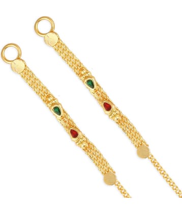 Vighnaharta - Golden Ear Chain Earrings ( Pack of 1 )