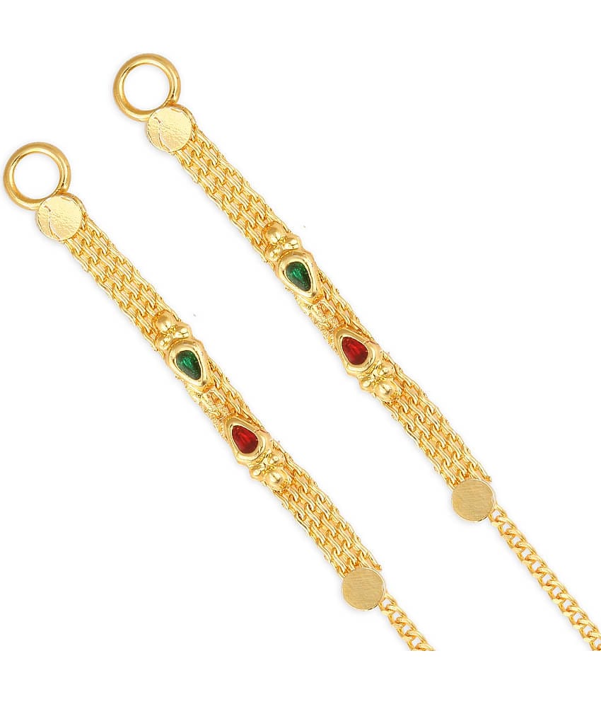 Vighnaharta - Golden Ear Chain Earrings ( Pack of 1 )