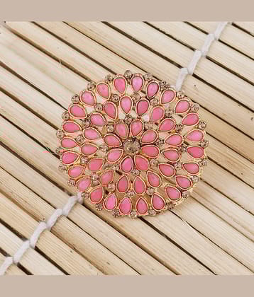 Elegant Look Round Gold Tone Adjustable Designe Traditional Finger Ring For Women And Girl