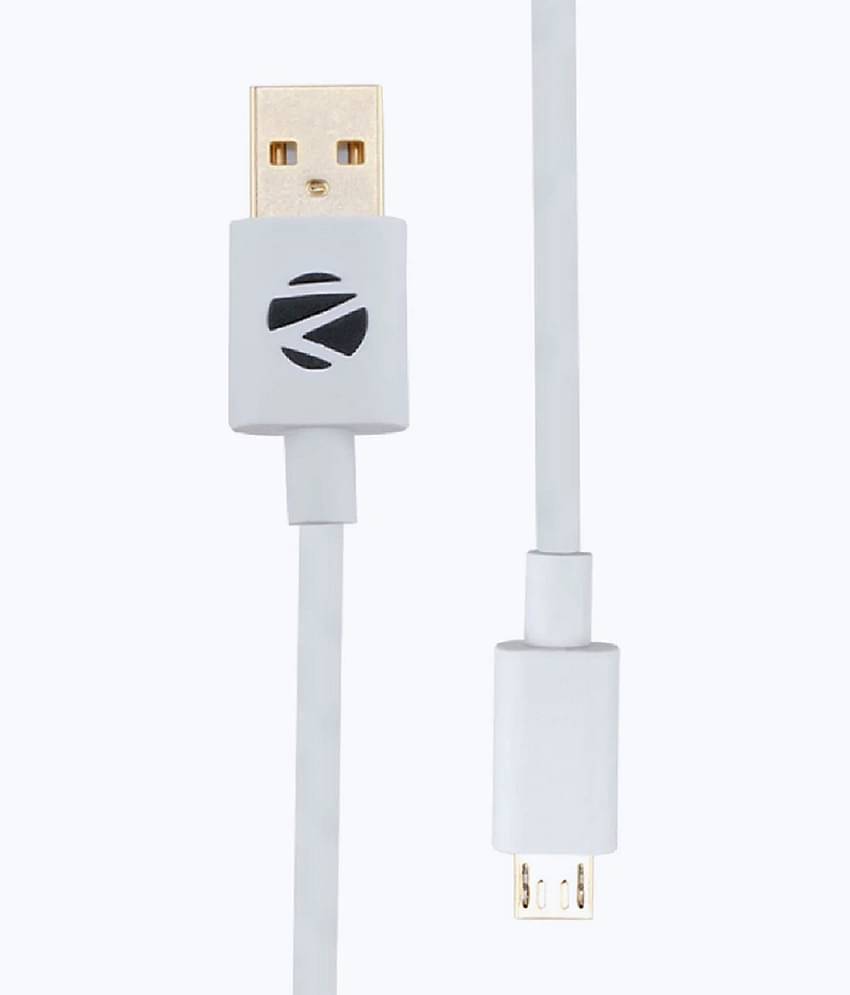 Zebronics White 2.4 A Micro USB Cable 1 Meter