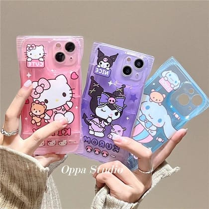 Candy Hello Kitty Kuromi Melody Cartoon Characters iPhone Soft Case-iPhone 14 Plus / iPhone 15 Plus / Pochacco