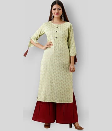 MAUKA - Green Straight Rayon Women's Stitched Salwar Suit ( Pack of 1 )