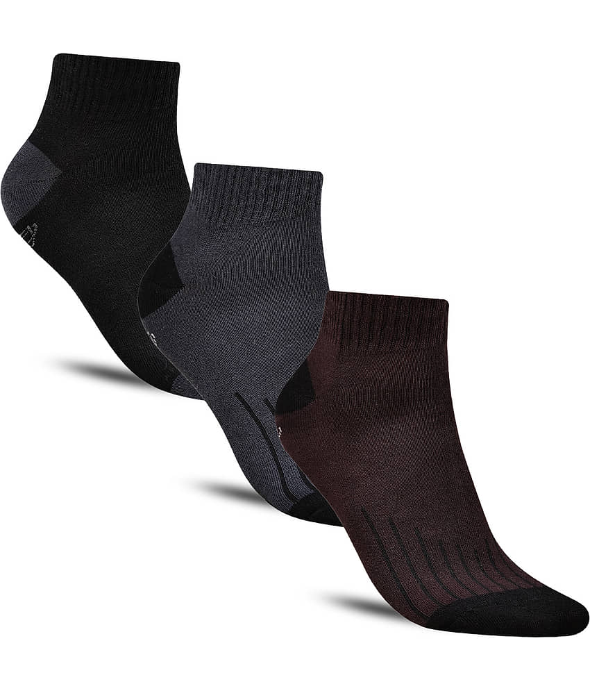 Dollar - Cotton Men's Solid Multicolor Ankle Length Socks ( Pack of 3 )