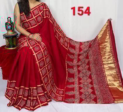 Ajrakh Print Modal Silk Style 59-Ajrakh Print