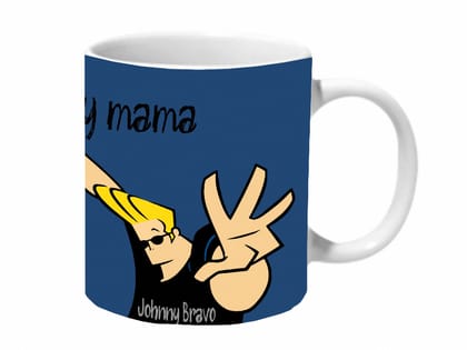 Multicolor Johnny Bravo Hey There Pretty Mama Ceramic Mug