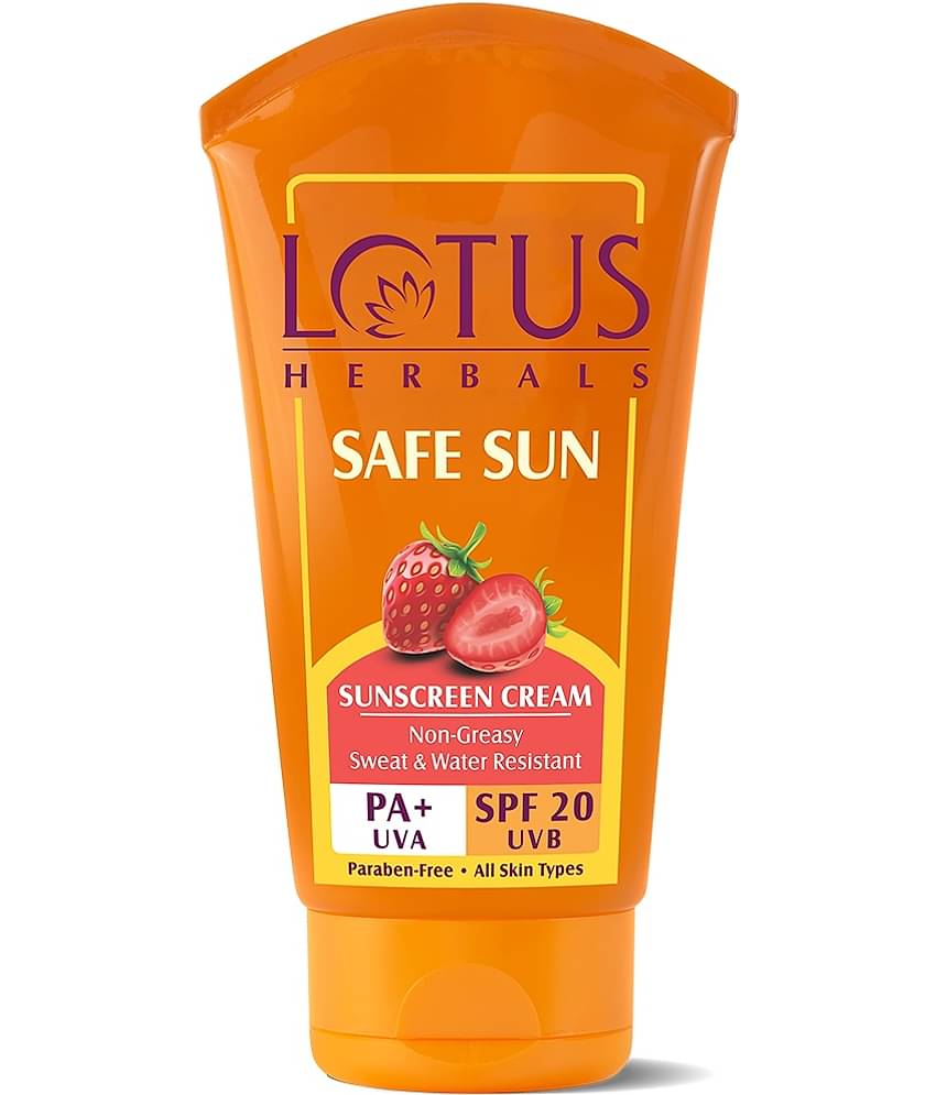 Lotus Herbals Safe Sun Sunscreen Cream , Spf 20 Pa+, Sweat & Waterproof, 50G