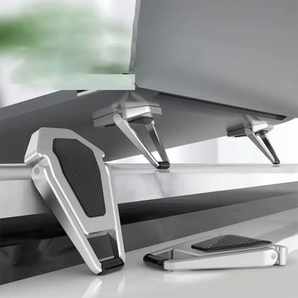 REZNOR Ultra-Compact Foldable Laptop Stand: Your Portable Workspace Companion (Black)