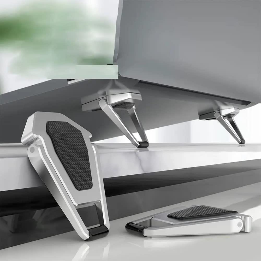 REZNOR Ultra-Compact Foldable Laptop Stand: Your Portable Workspace Companion (Black)