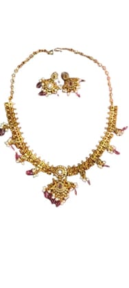 Elegant Golden Kanti Necklace and Earring Set