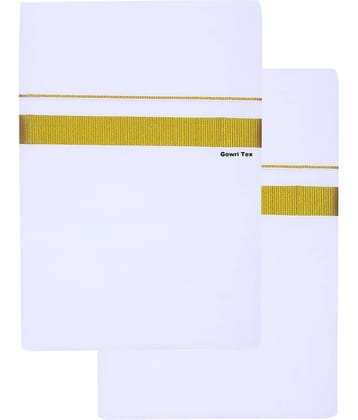 GOWRI TEX Cotton Men's Dhoti White ( Pack of 2 )