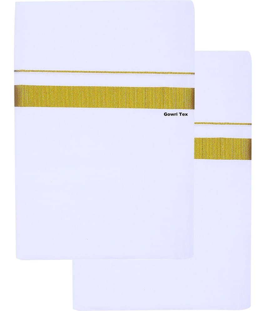 GOWRI TEX Cotton Men's Dhoti White ( Pack of 2 )