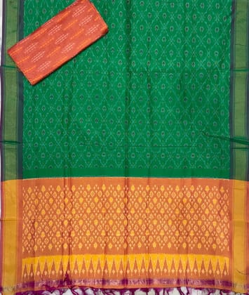 Ikkat Sico Suite Green Yellow Color