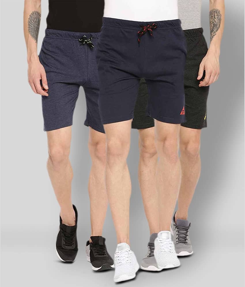 Ardeur - Multi Cotton Blend Men's Shorts ( Pack of 3 )