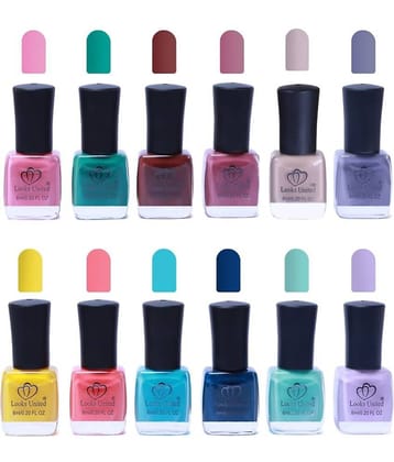 Looks United - Multi Glossy Nail Polish ( Pack of 12 )