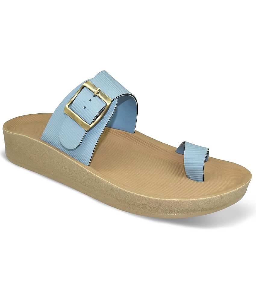 Ajanta Blue Women's One Toe Flats