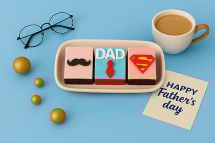 Fondant Brownie Treat Box For Dad