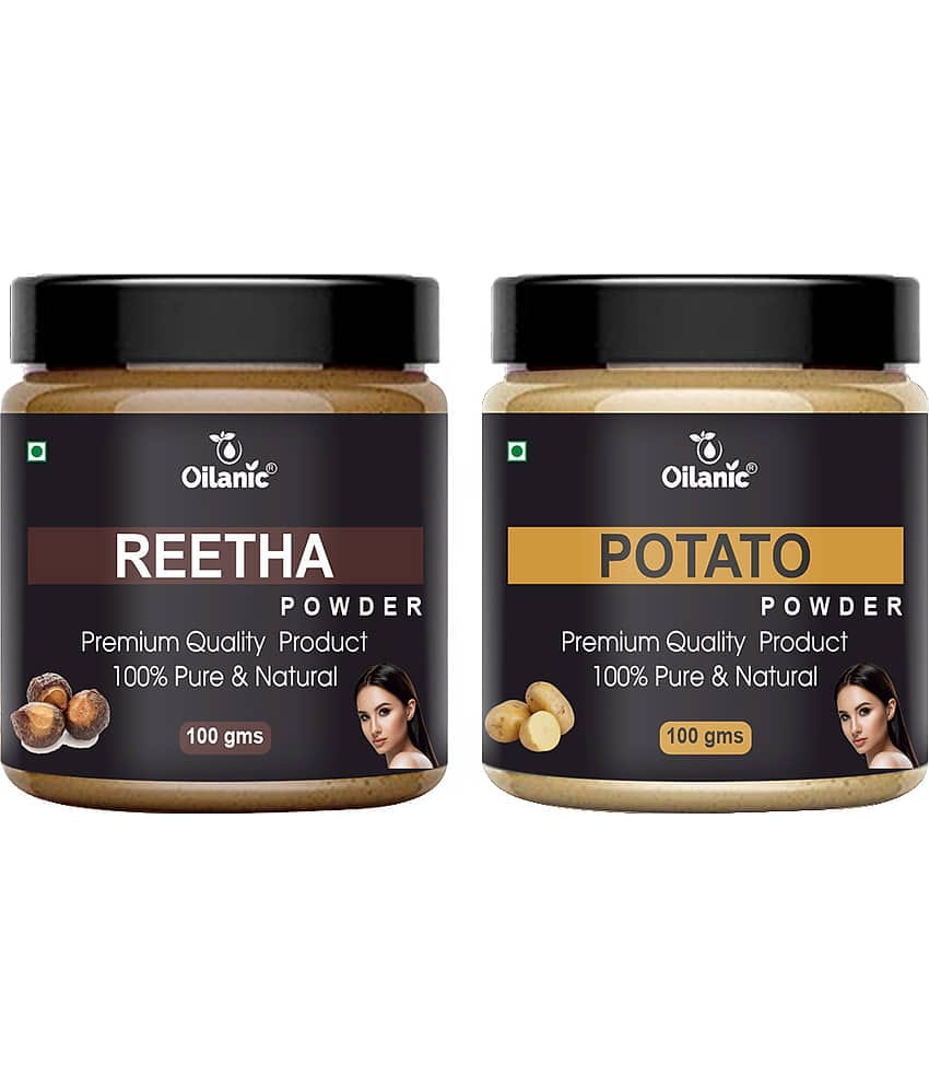 Oilanic 100% Pure Reetha Powder & Potato Powder For Skincare Hair Mask 200 g Pack of 2