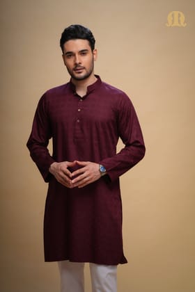 Yamuk Kurta Maroon Men-S