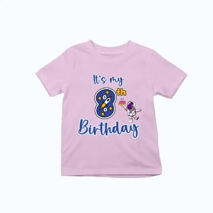 It's My 8th Birthday Exclusive T-shirt for Kids-Pink / 0-12 Months
