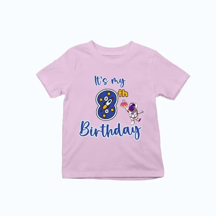 It's My 8th Birthday Exclusive T-shirt for Kids-Pink / 0-12 Months