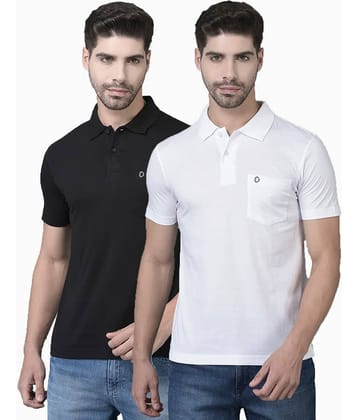 Dollar Cotton Blend Regular Fit Solid Half Sleeves Men's Polo T Shirt - Multicolor ( Pack of 2 )