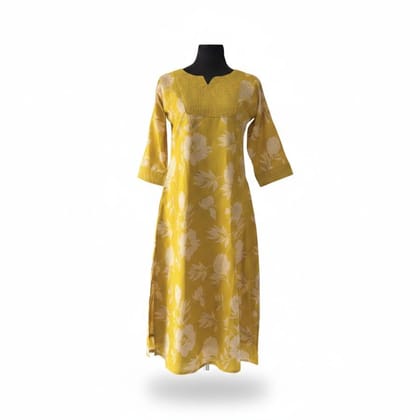 Mustard Floral Print Kurti