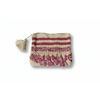 Rustic Stripe Handwoven Fringe Pouch Rustic Stripe Handwoven Fringe Pouch