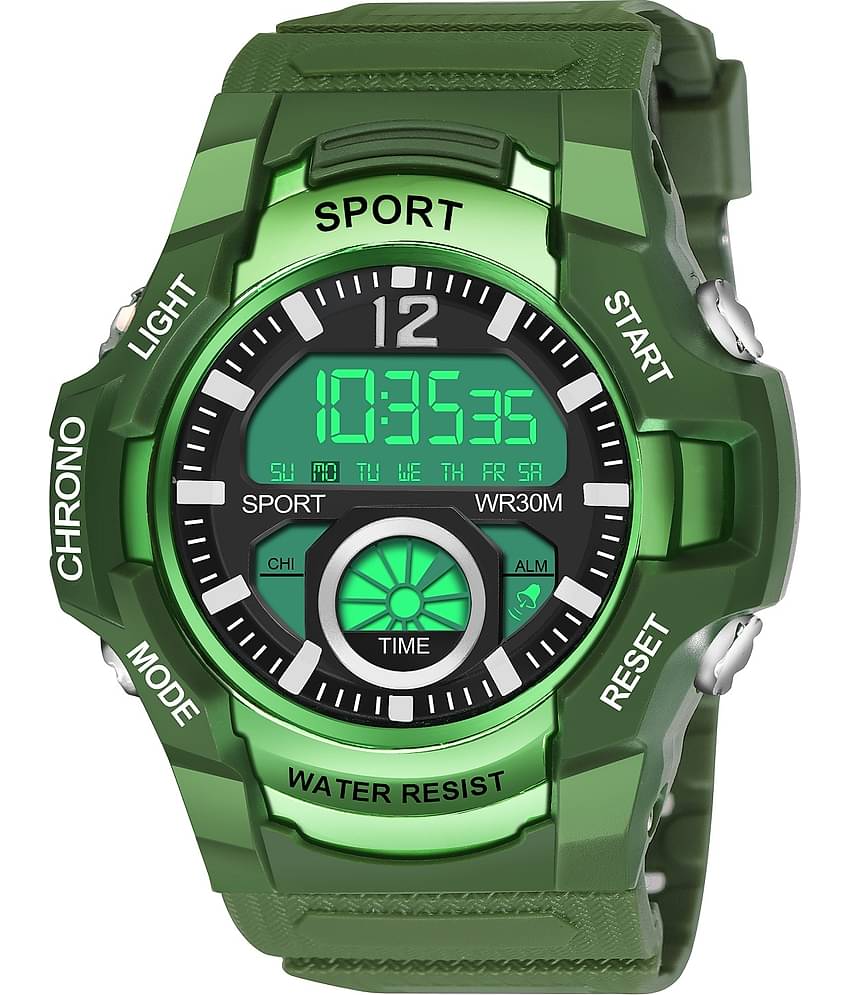 Hala Green Resin Digital Men's Watch