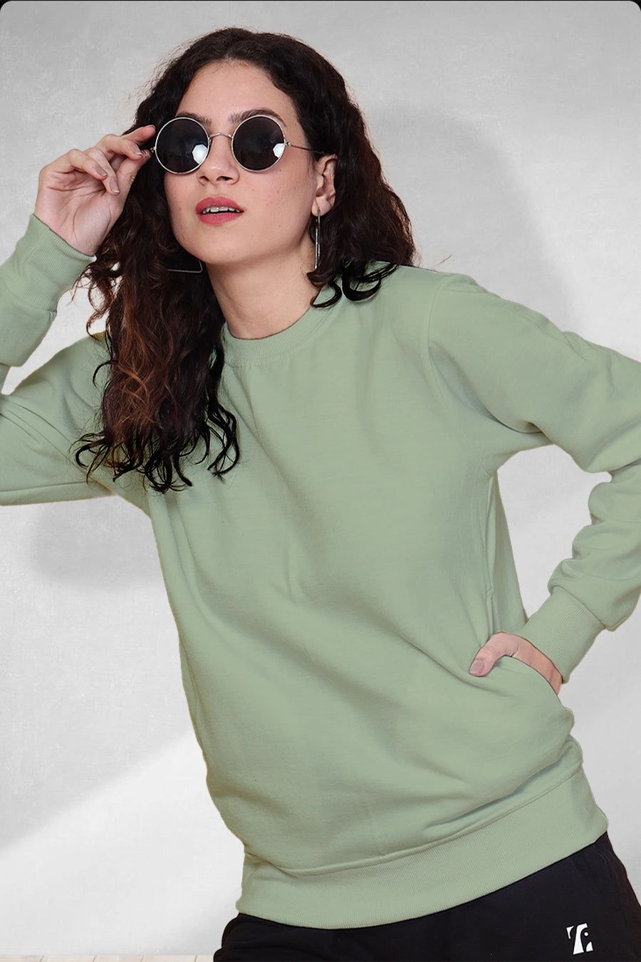 Sage Green - Fleece Sweatshirt-XS / Sage Green
