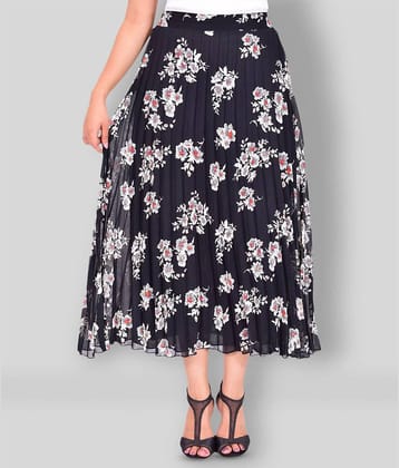 NUEVOSDAMAS - Black Georgette Women's A-Line Skirt ( Pack of 1 )