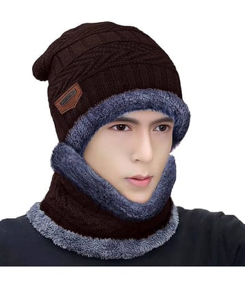 Paryag Brown Woollen Men's Cap ( Pack of 1 )