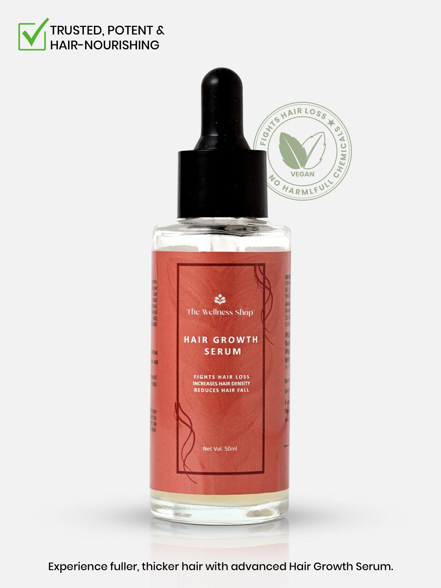 HAIR GROWTH SERUM CONCENTRATE WITH 3% REDENSYL, 4% ANAGAIN AND RICE WATER-50ml