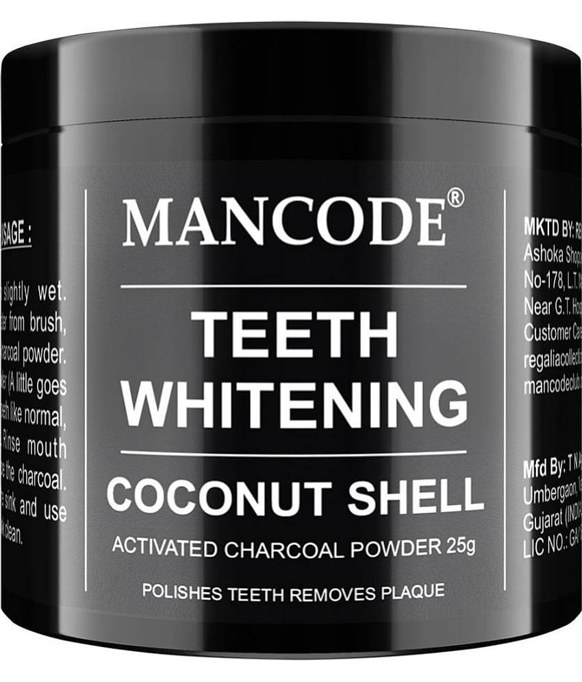 Mancode Charcoal Teeth Whitening Powder ,Enamel Safe & Effective Teeth Whitener Solution ,25 g (Pack of 1)