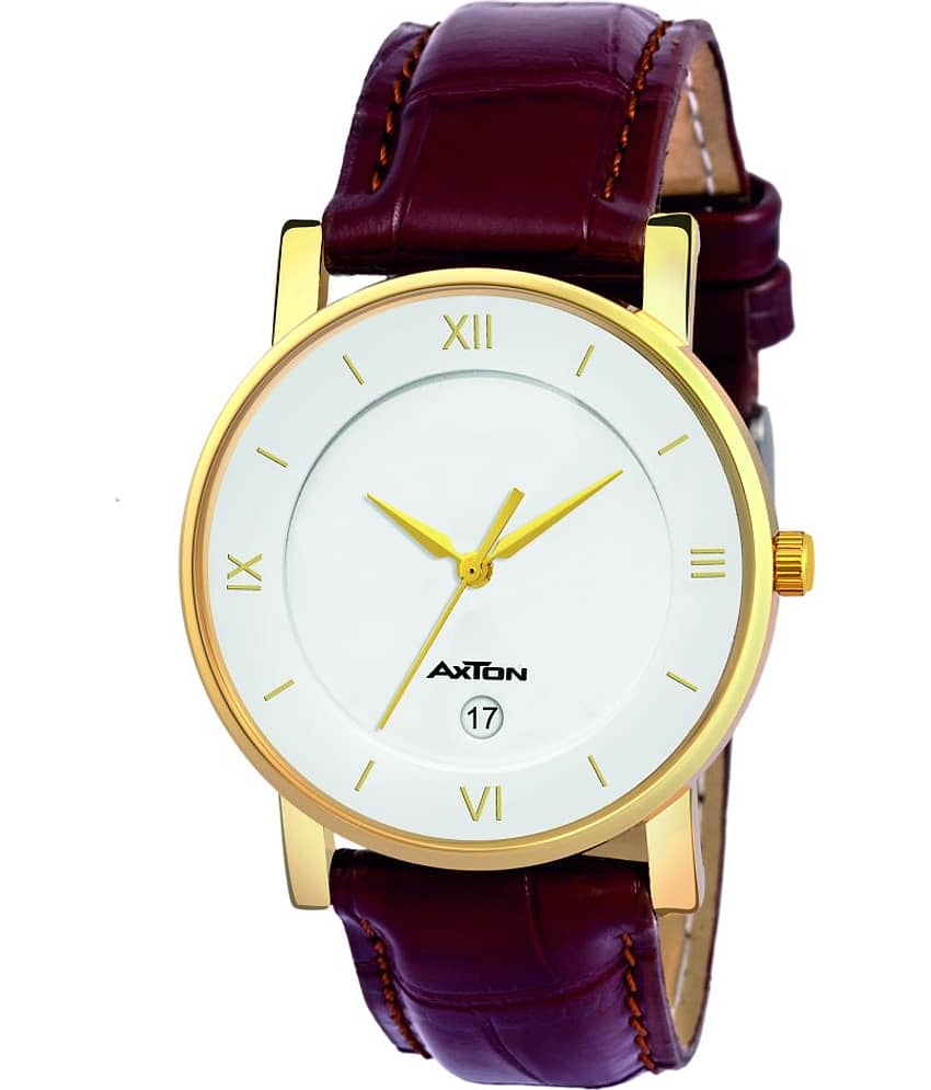 Axton 9162-GOLD Designer Leather Analog Men's Watch