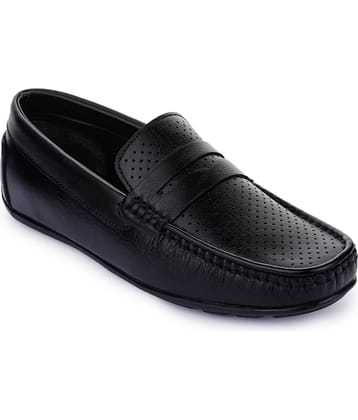 Liberty Slip On Genuine Leather Black Formal Shoes