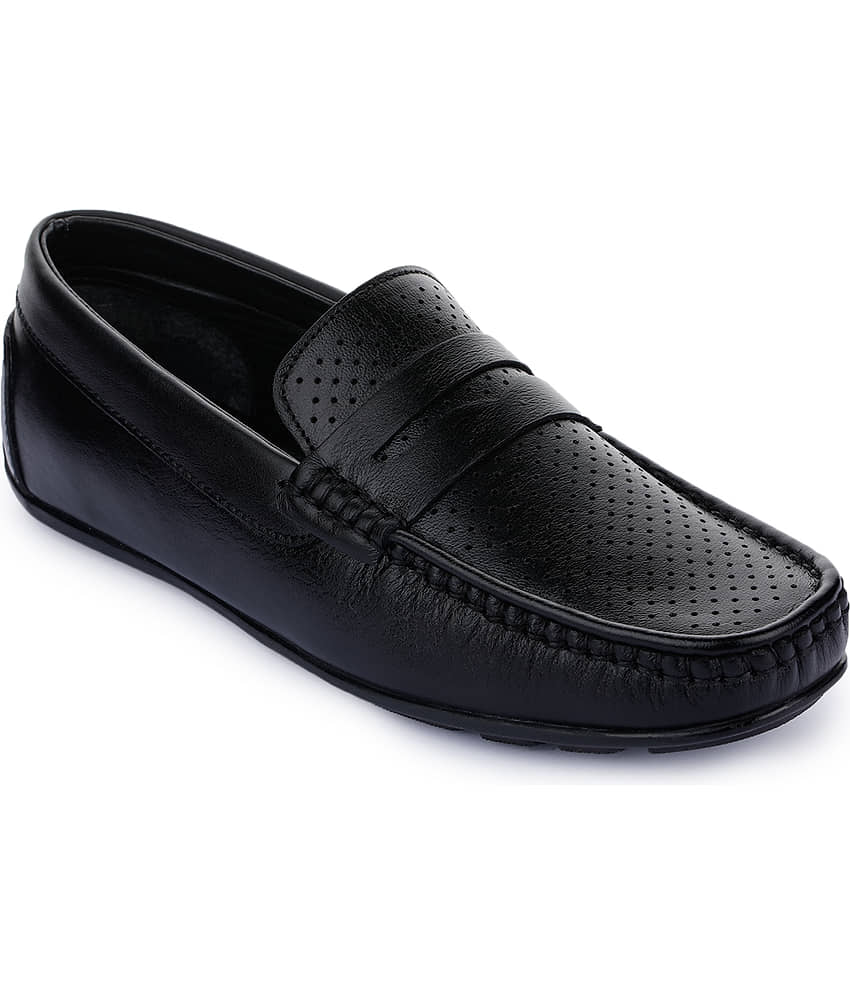 Liberty Slip On Genuine Leather Black Formal Shoes