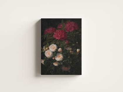 FURNISHUB Kamelier og Rhododendron by Johan Laurentz Jensen | Floral Artwork | Wall Art Painting For Home Decor | Wall Decor Painting | Anime Canvas Painting