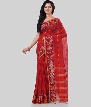 Desh Bidesh Cotton Silk Self Design Saree With Unstitched Blouse Piece ( Silver )
