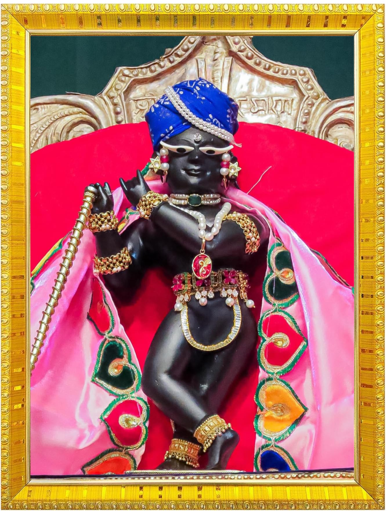 NOKKES Radha Raman Vrindavan Radha Raman Thakur Ji Photo Frames Religious Photo frame 5X7 Inch Photo Frame_QWW21