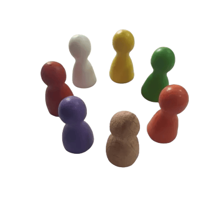 Numobel-Toys-Component-Wooden-Pegs set of 20-Colored