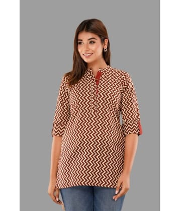 Jaipurethnicwaves Women's Cotton Regular Top ( Beige )