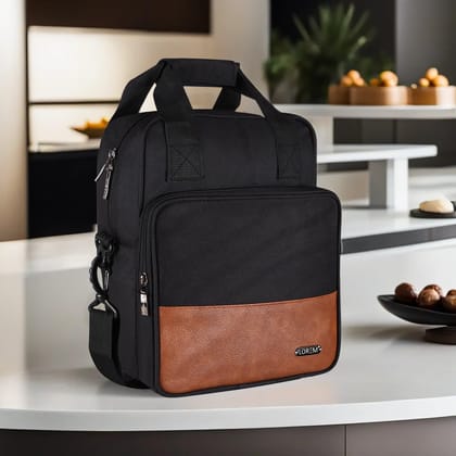 LOREM TB18 Insulated Tiffin Bag, Grey, PVC Coated Fabric, Water Repellent, Keeps Food Hot/Cold for 5-6 Hours