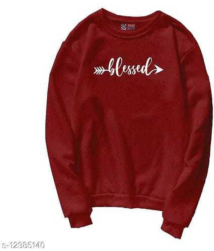 Kashian Women Cotton Blend Printed Regular Fit Round Neck T-Shirt ( Maroon )