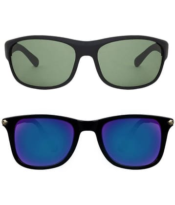 Kanny Devis - Black Wrap Around Sunglasses ( Pack of 2 )