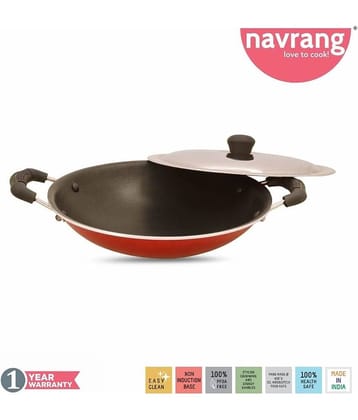 Navrang Appachetty Non-Stick Aluminum Chetty Pan 24 cm,1100 ML NON-INDUCTION
