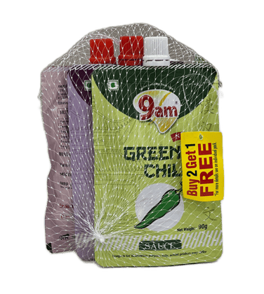 9am Green Chilli, Red Chilli & Soya Sauce - Combo Pack, 270 gm